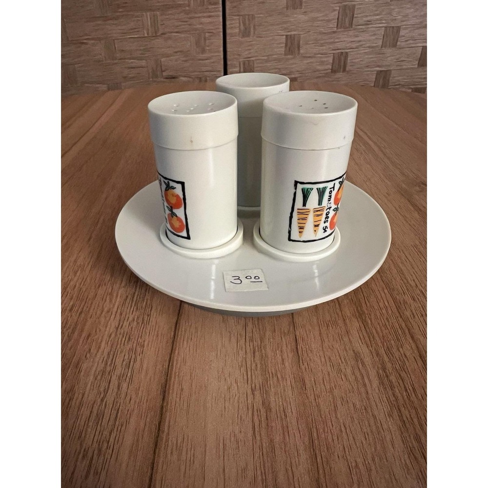 Loma Industries Salt & Pepper Shakers Toothpick Holder Tray Set Mid-Century Vtg